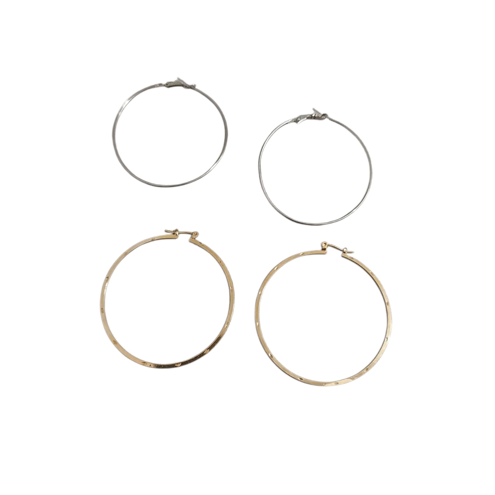 Gold and Silver Big Hoop Earrings